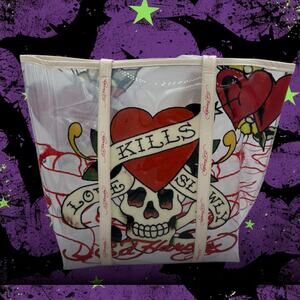ED HARDY TOTE BAG SKULL WITH LOGO STRAPS